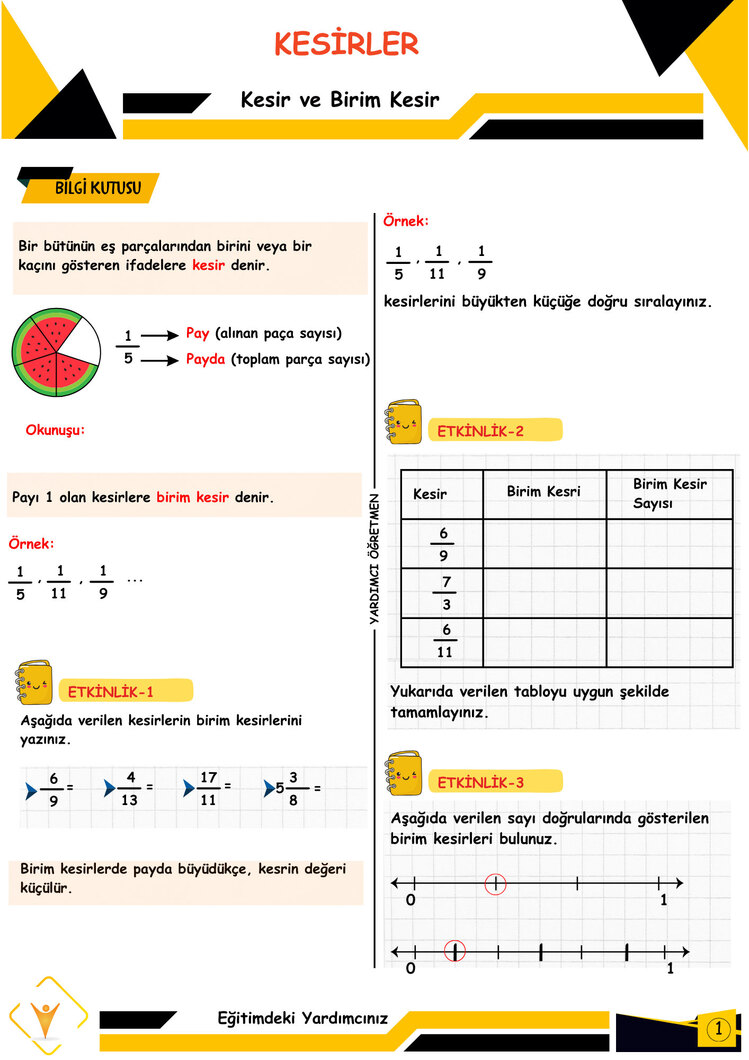 5.Sınıf Kesirler -1