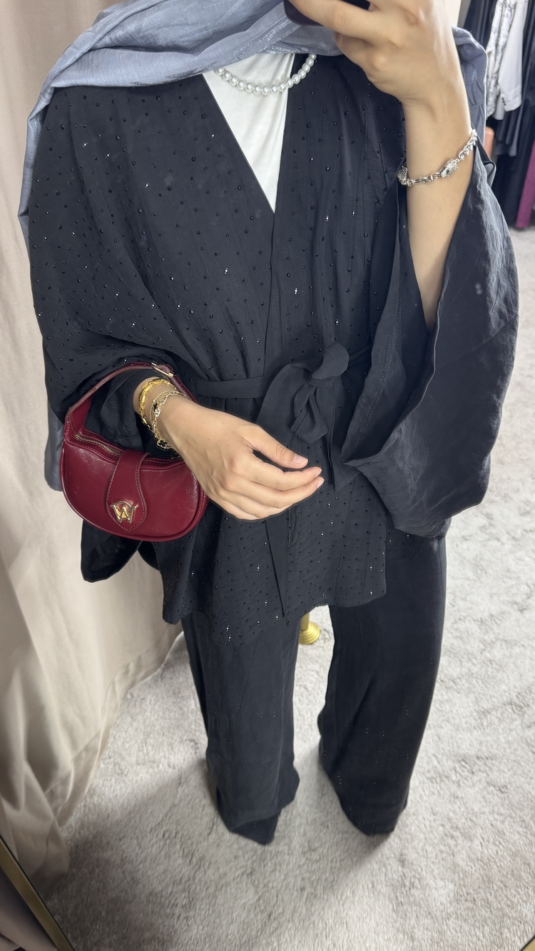 Taşlı kimono takım