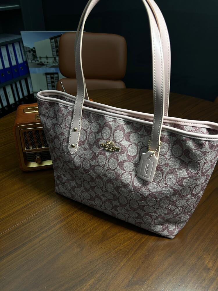 Coach Signature Tote Bag Pembe
