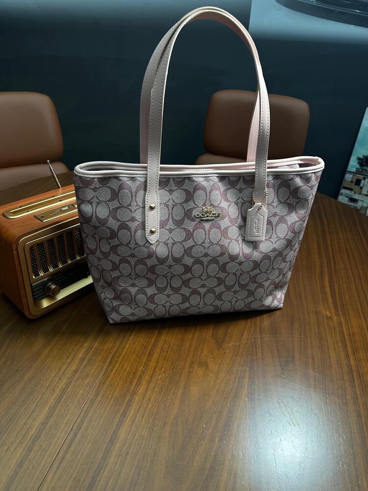 Coach Signature Tote Bag Pembe