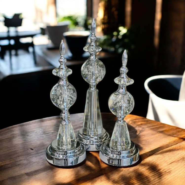 3 LÜ KRİSTAL ALEM KÜRE-2 Farklı Renk Seçeneğiyle