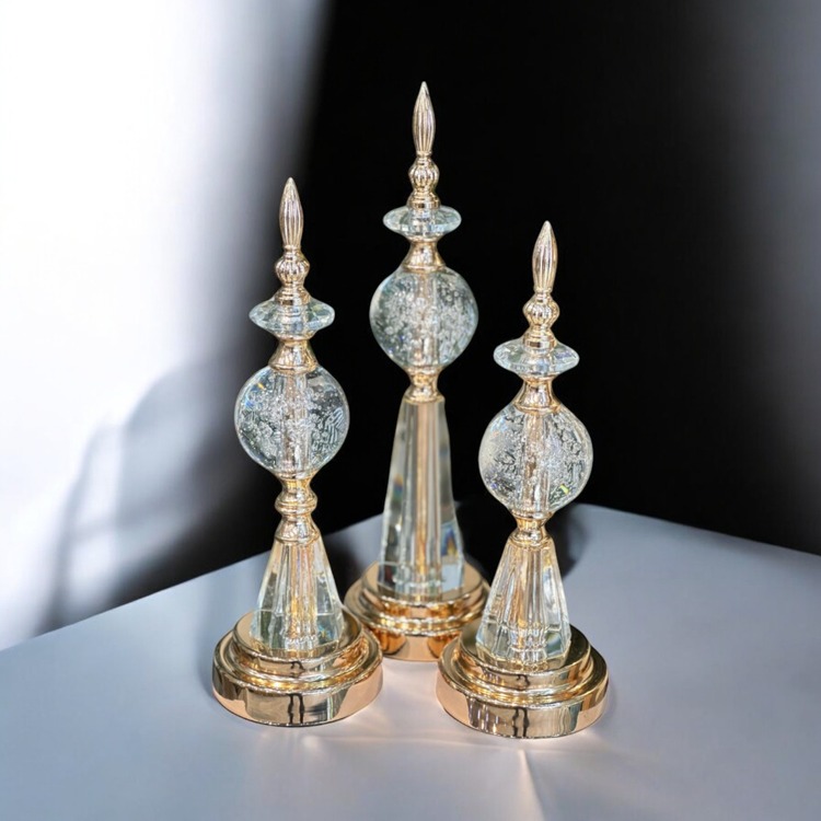 3 LÜ KRİSTAL ALEM KÜRE-2 Farklı Renk Seçeneğiyle
