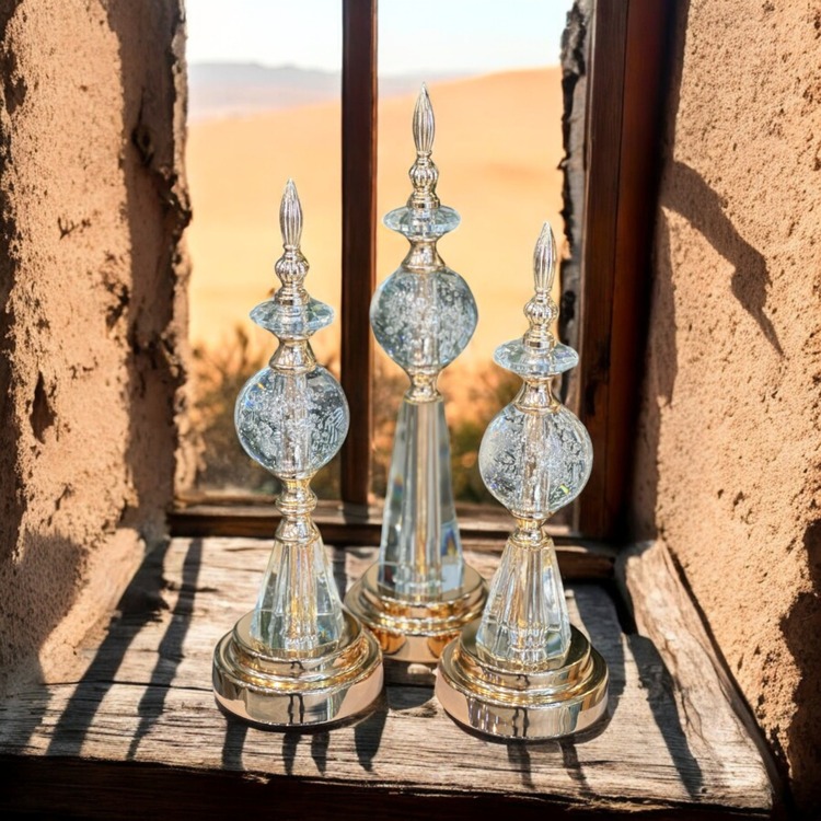 3 LÜ KRİSTAL ALEM KÜRE-2 Farklı Renk Seçeneğiyle
