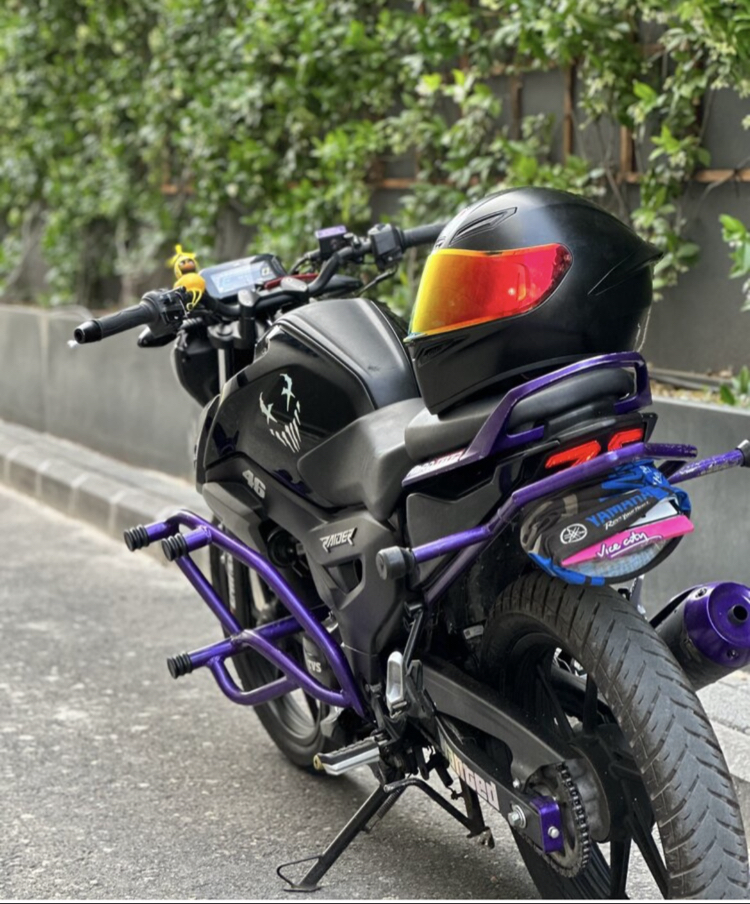 TVS RAİDER KİŞİYE ÖZEL METALİK MOR ÖN ARKA KORUMA DEMİRİ 