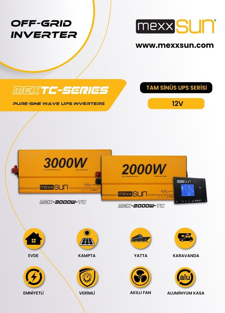 Tam Sinüs UPS (Remote Ekran) 12V 2000W inverter