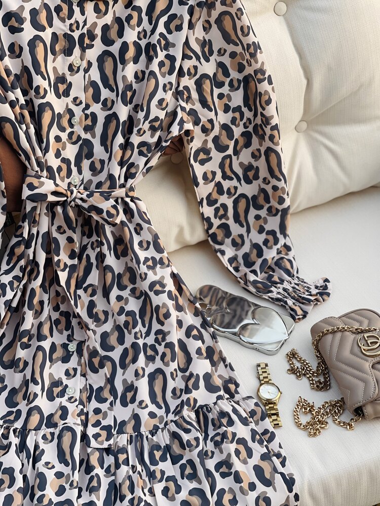 Leopar Desen Elbise