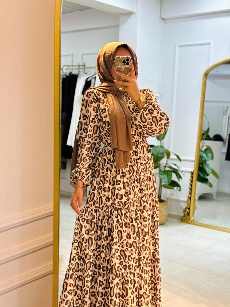 Leopar Desen Elbise