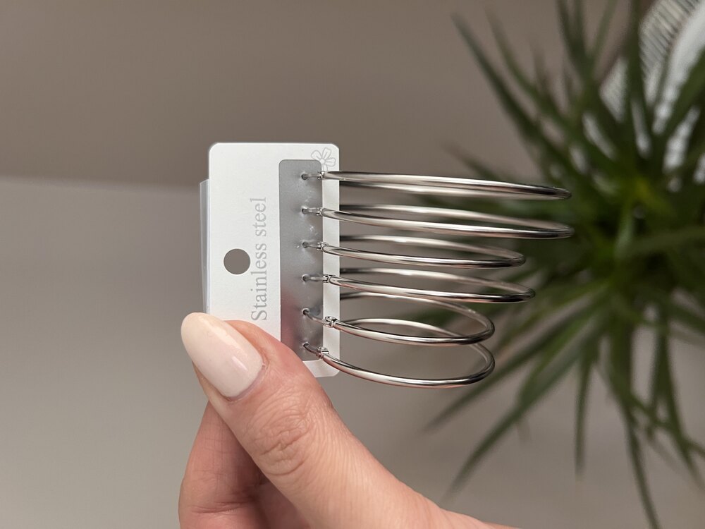 6’lı Çelik Halka Silver Küpe✨