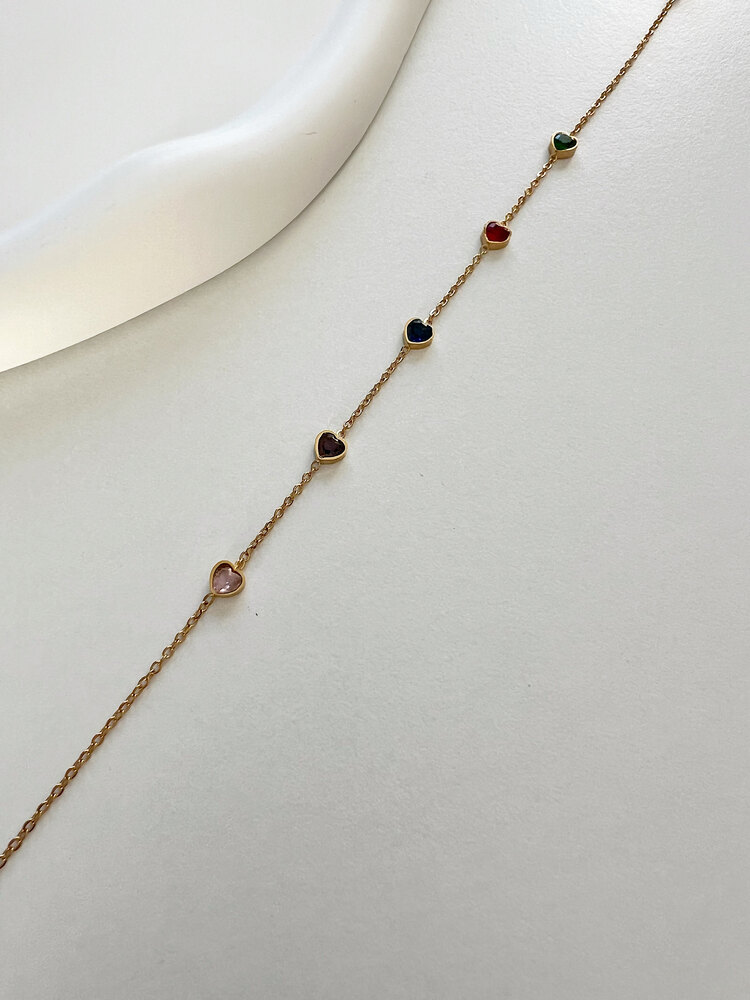Renkli Kalp Çelik Halhal✨