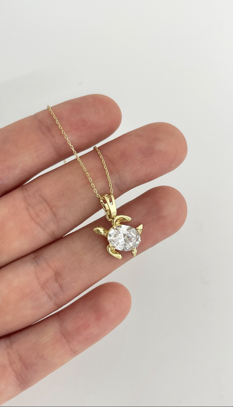 Özel Seri 14K Kaplumbağa Kolye✨