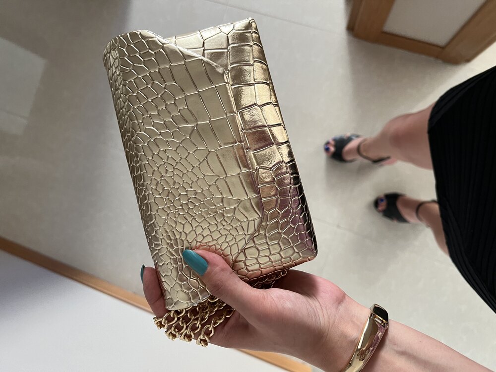 Croco Desen Zincir Askılı Omuz çantası✨