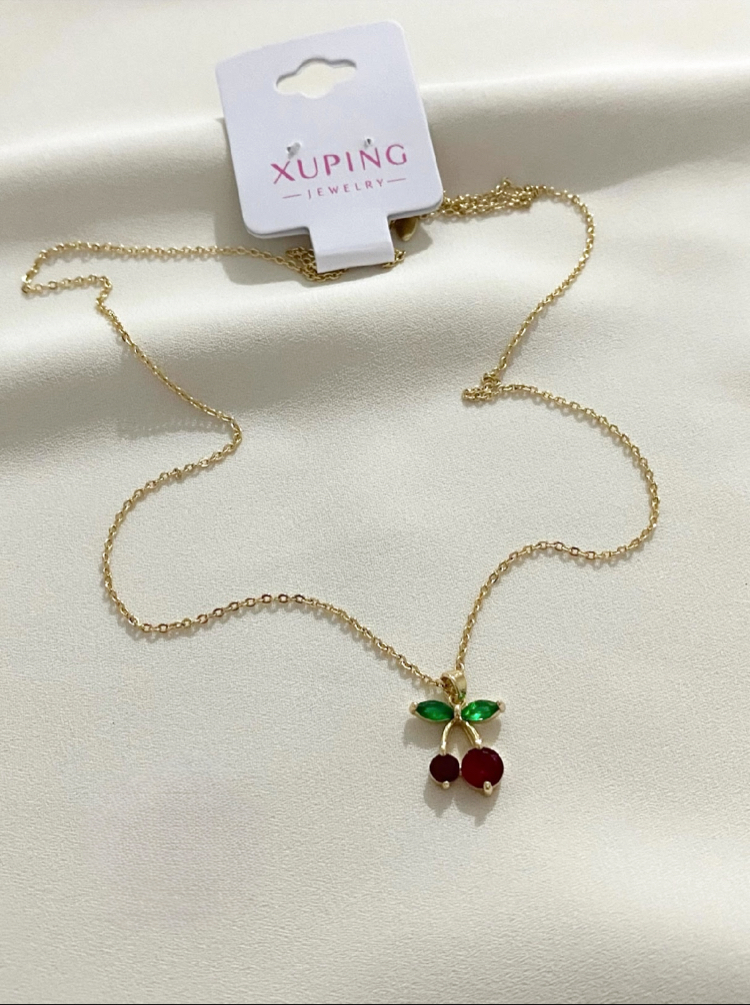 Taşlı kiraz kolye✨