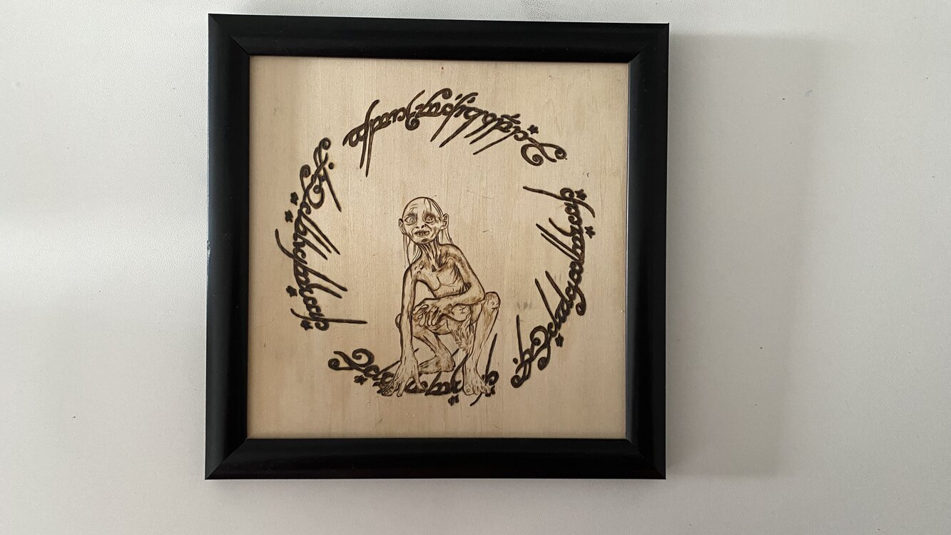 Gollum Ahşap Yakma Duvar Süsü