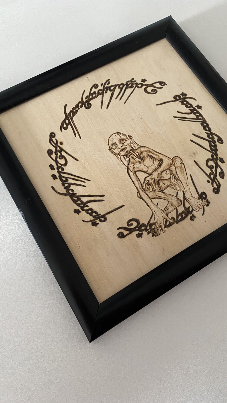 Gollum Ahşap Yakma Duvar Süsü