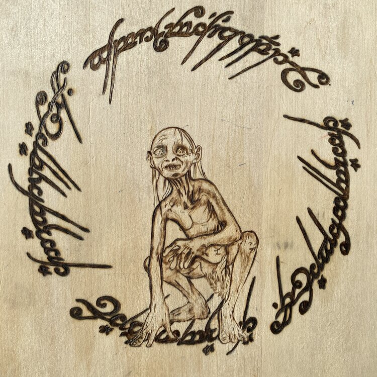 Gollum Ahşap Yakma Duvar Süsü