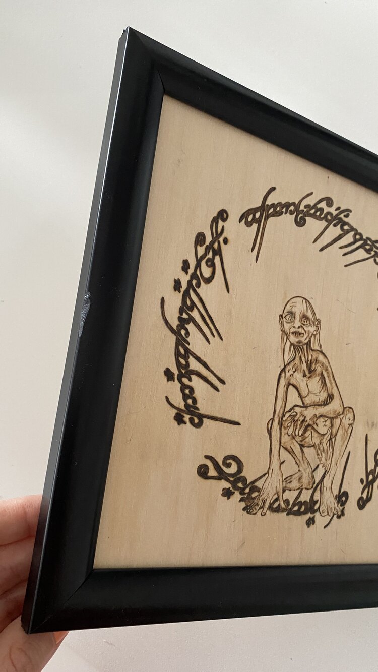Gollum Ahşap Yakma Duvar Süsü