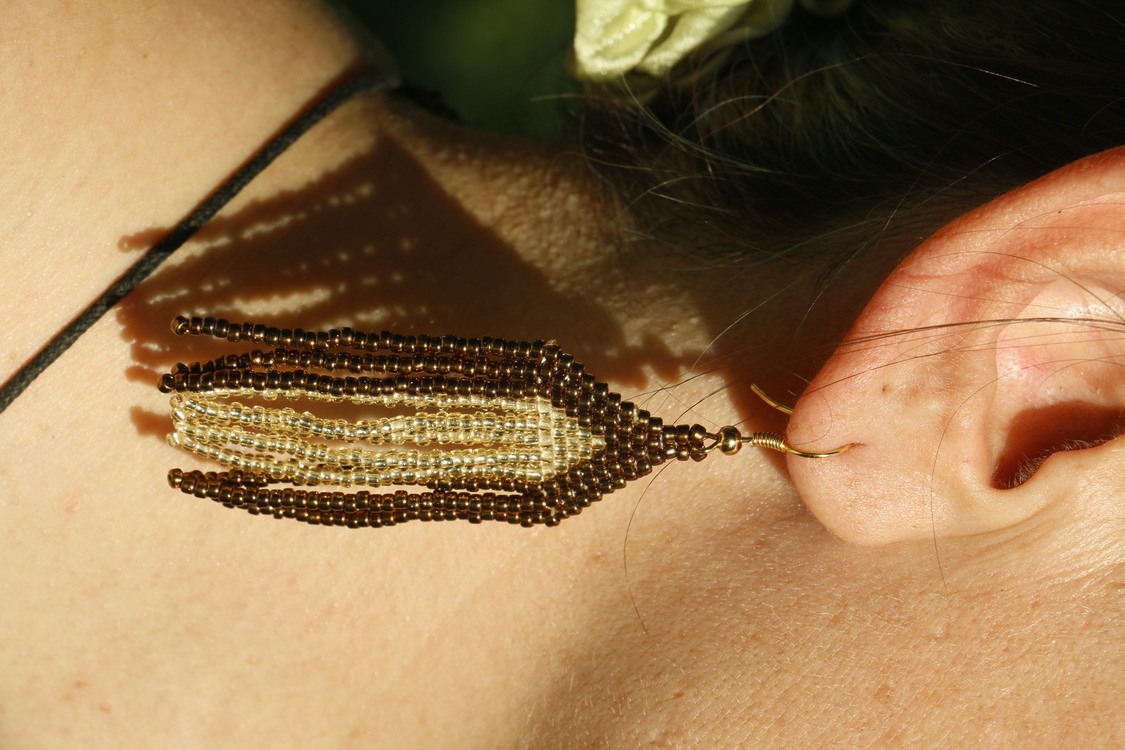Golden Coffee Earring 