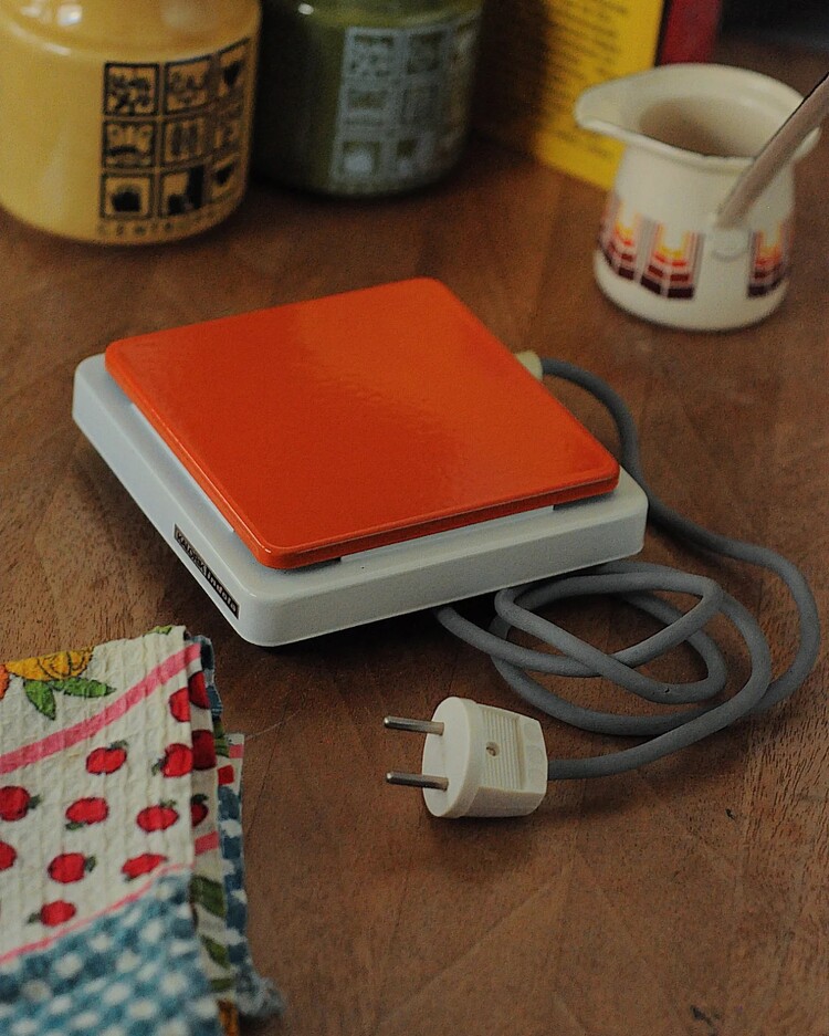 Vintage Mini Elektrikli Emaye Ocak 