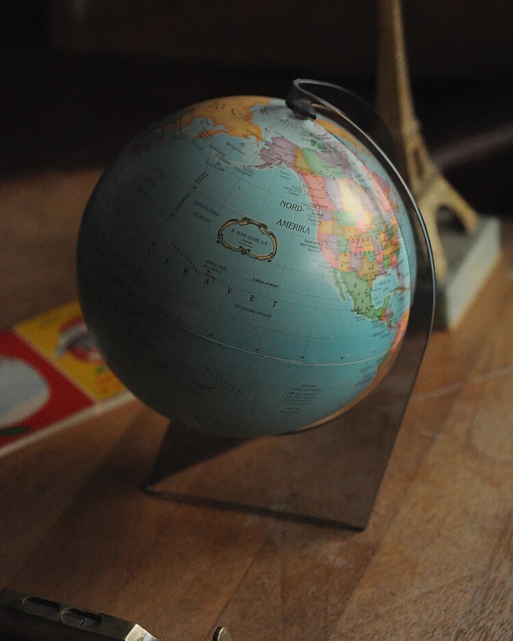 Vintage Globe Harita 