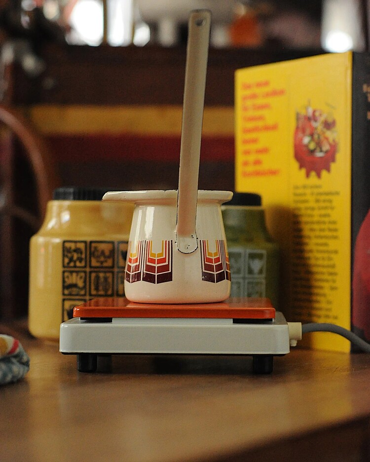 Vintage Mini Elektrikli Emaye Ocak 