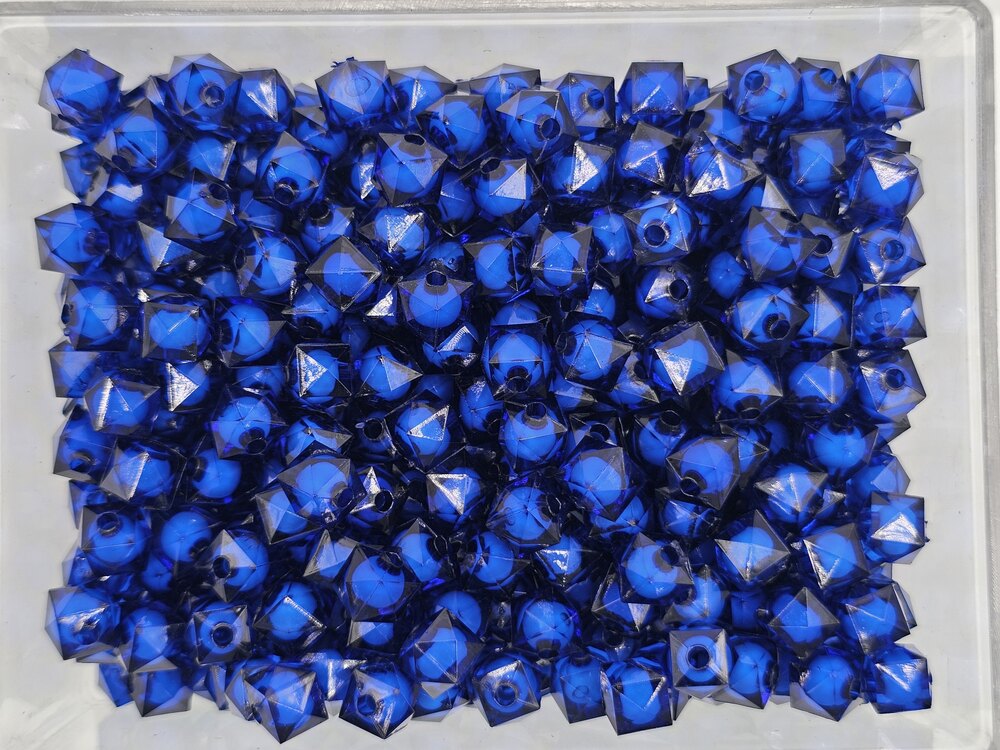 10mm Lacivert İçi Pamuklu Küp Boncuk 500gr
