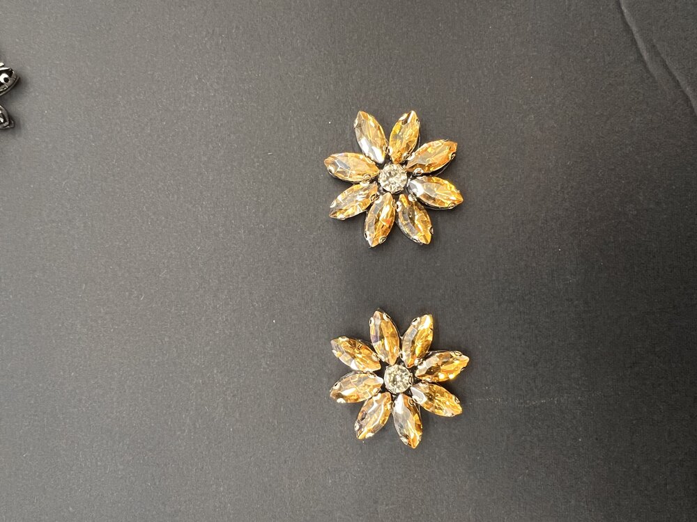 Taşlı Broş 50li Paket Gold Renk