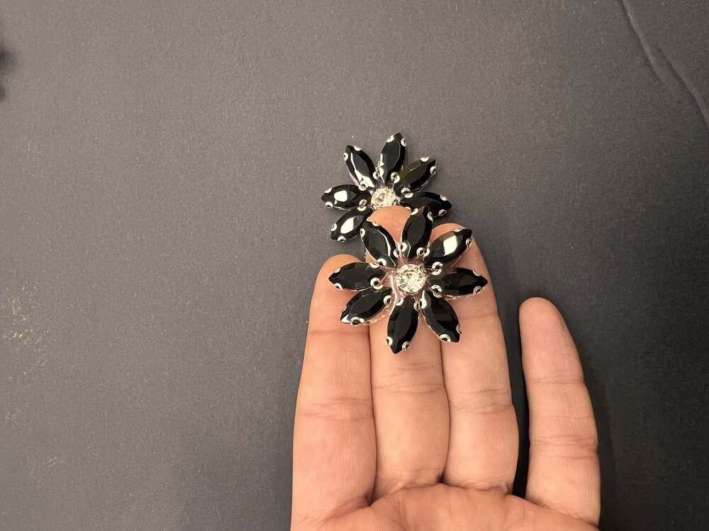 Taşlı Broş 50li Paket Siyah Renk