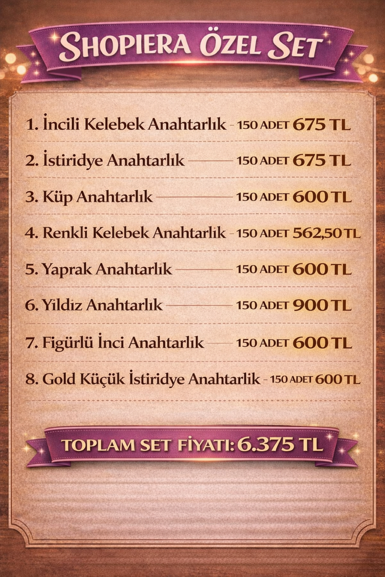 Shopier’a Özel Anahtarlık Set 8 Model x 150 Adet | Toplam 1.200 Adet Stok 50 Set ile Sınırlı!