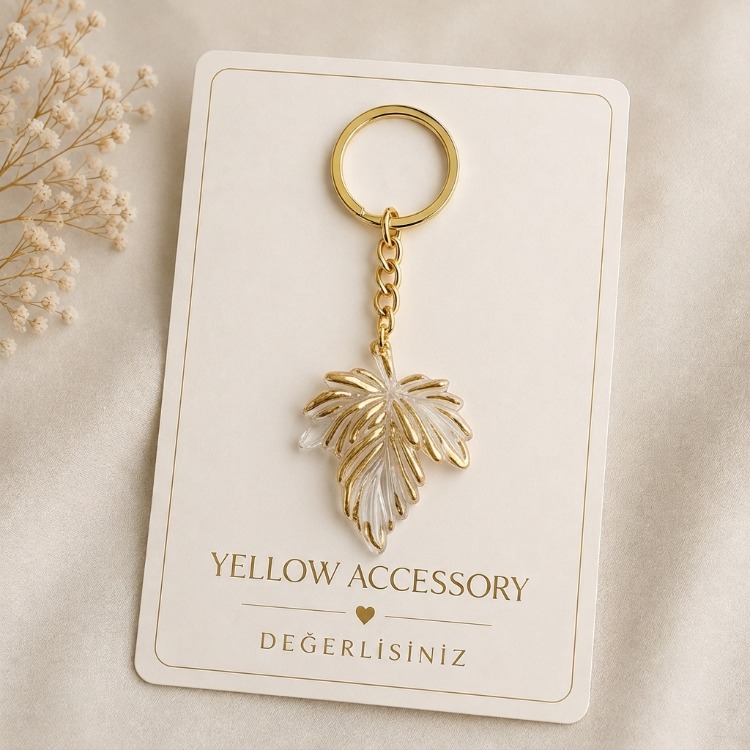 gold yaprak hediyelik anahtarlık 50'li paket