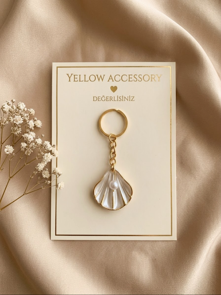 Gold yaldız istiridye hediyelik anahtarlık 50’li paket