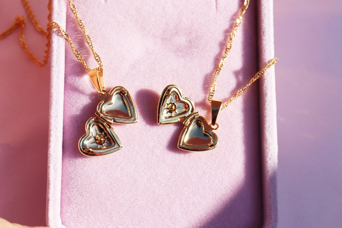 Pink-Blue Locket Kolye
