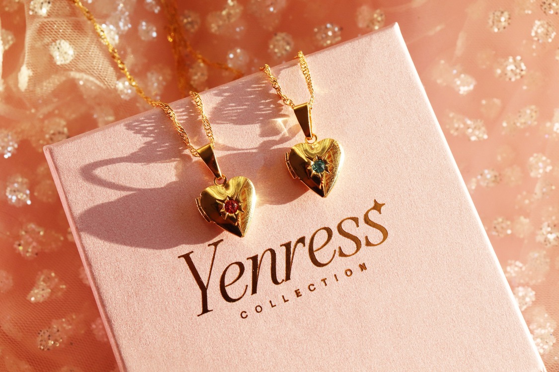 Pink-Blue Locket Kolye
