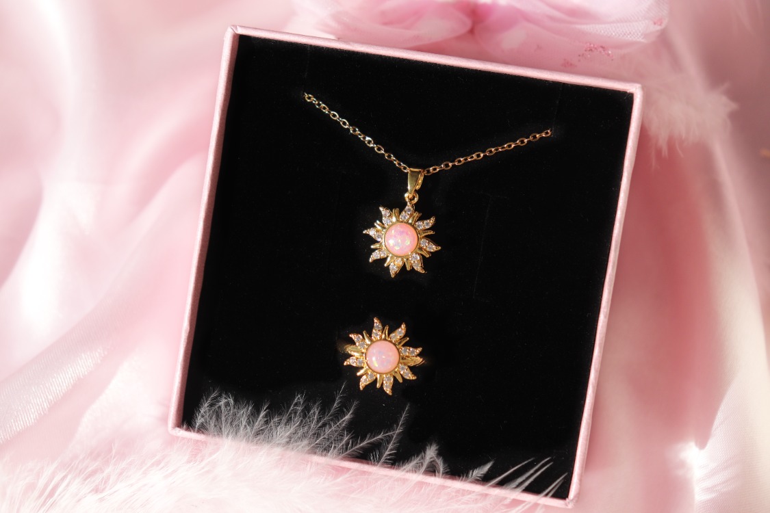 Rapunzel Opal Güneş Kolye & Yüzük Set