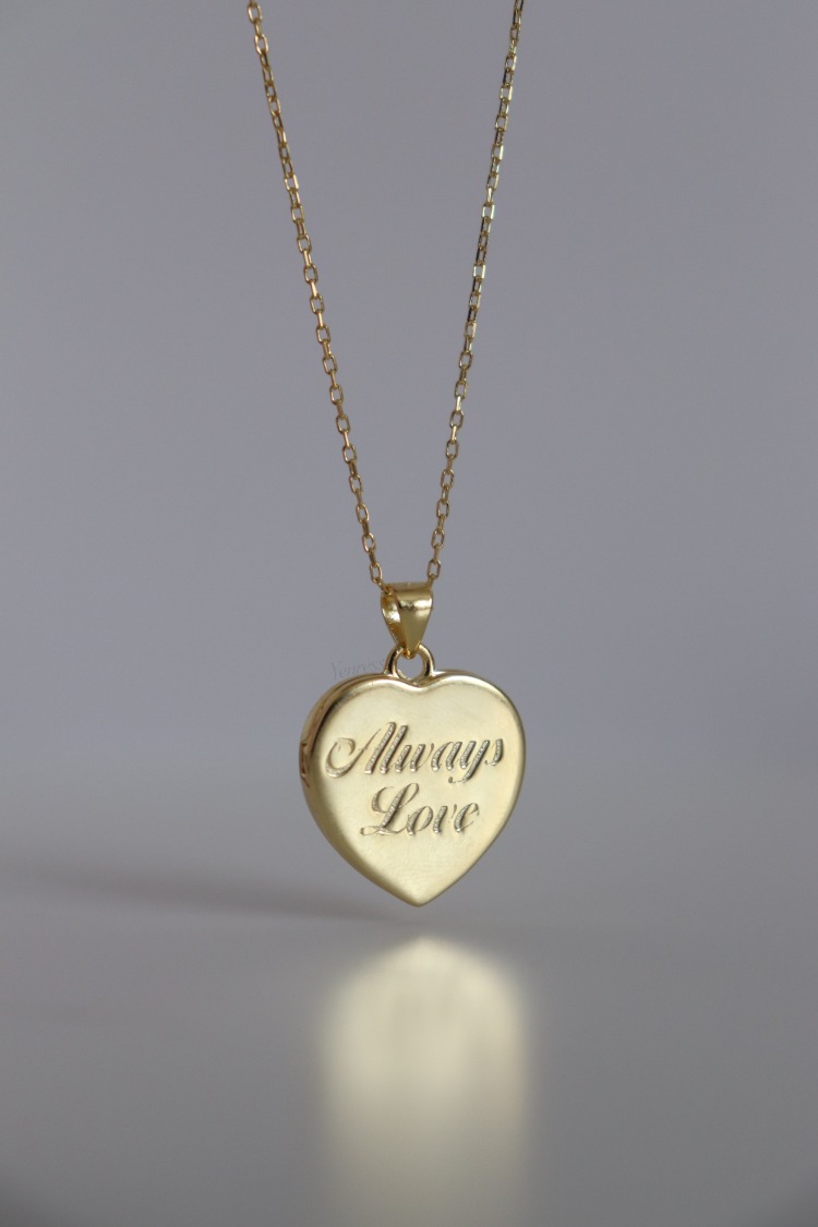 Always Love Kalp Madalyon 925 Ayar Gümüş Kolye