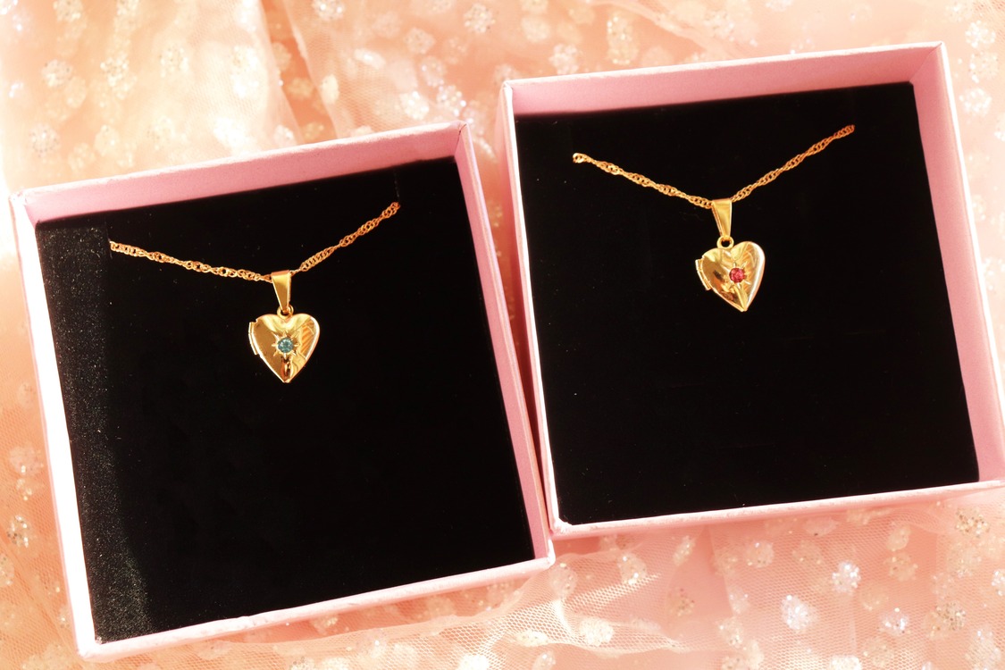 Pink-Blue Locket Kolye