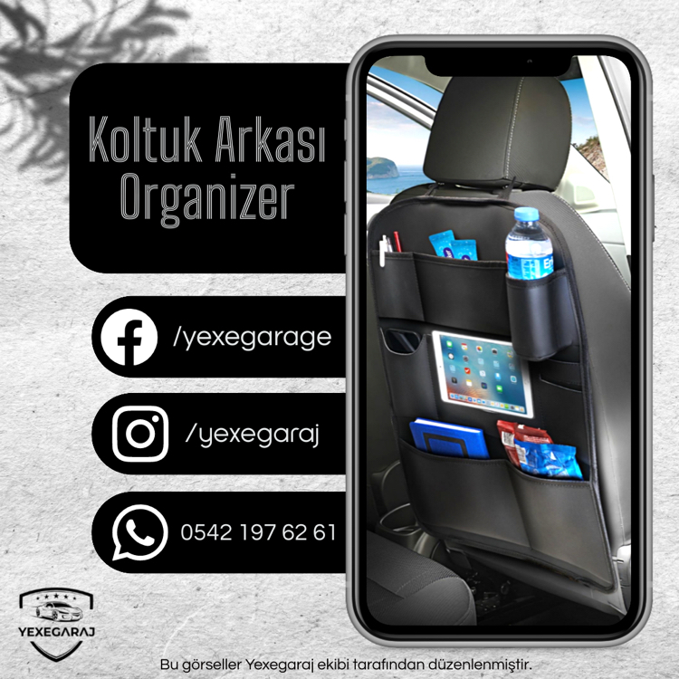 Oto Koltuk Arkası Deri Organizer 