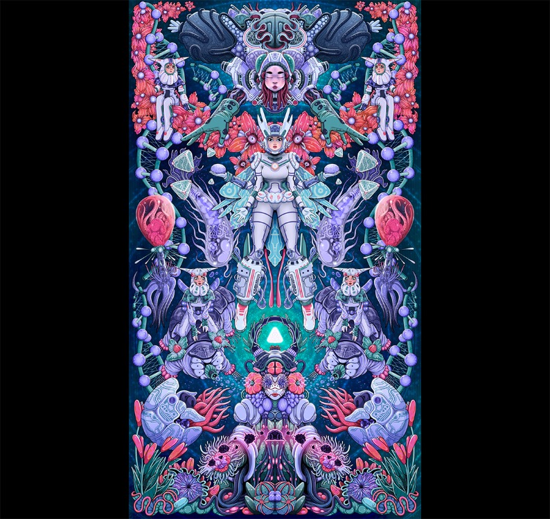 "MICRONAUTS" • 142*85 CM • Duvar Örtüsü