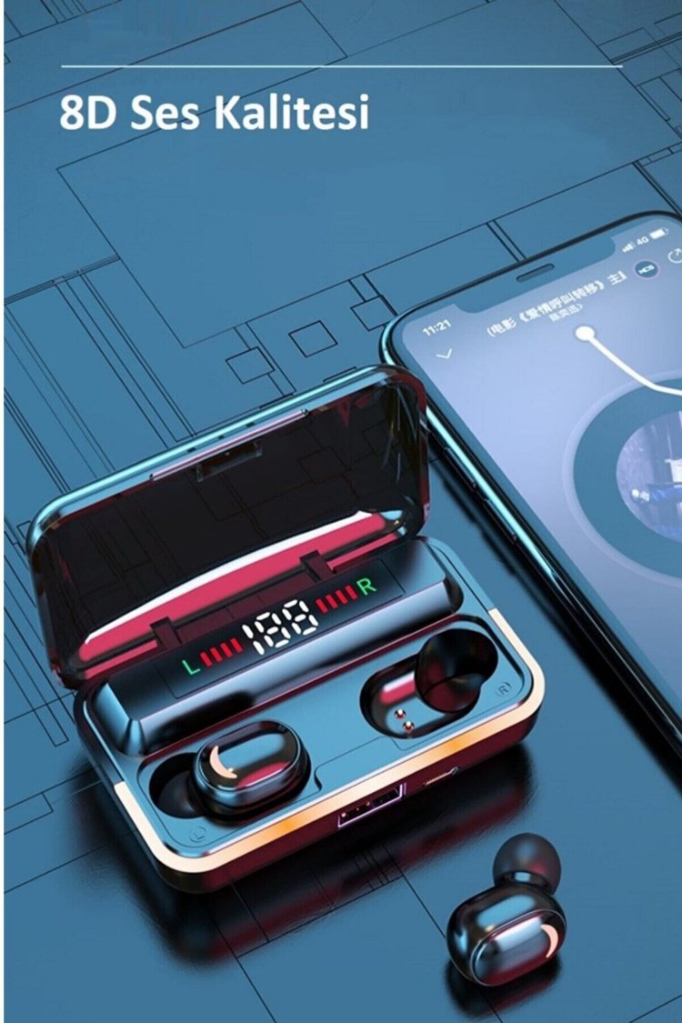 Işıklı Bluetooth Kulaklık 1200 Mah Powerbank Özellikli