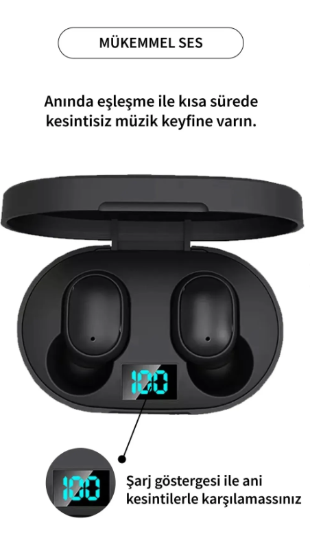 E6s kablosuz kulak içi kulaklık