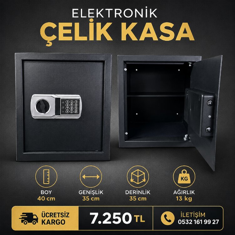 ÇELİK PARA KASASI 40CM 13KG ŞİFRELİ 