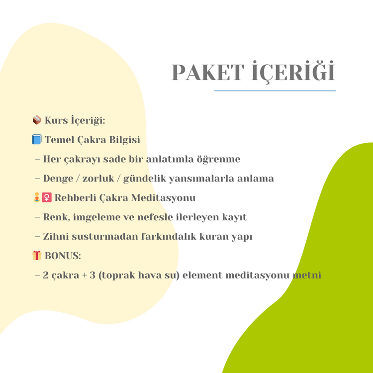 Eğitmenler için Çakra Sistemi Temelleri ve Çakra Meditaysonu Mini Kurs