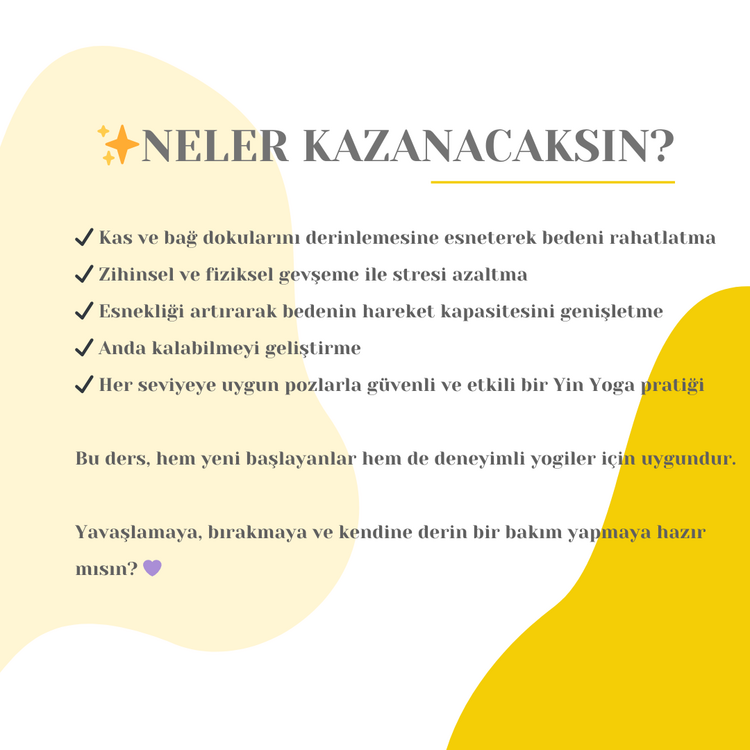 HER SEVİYEYE UYGUN YİN YOGA