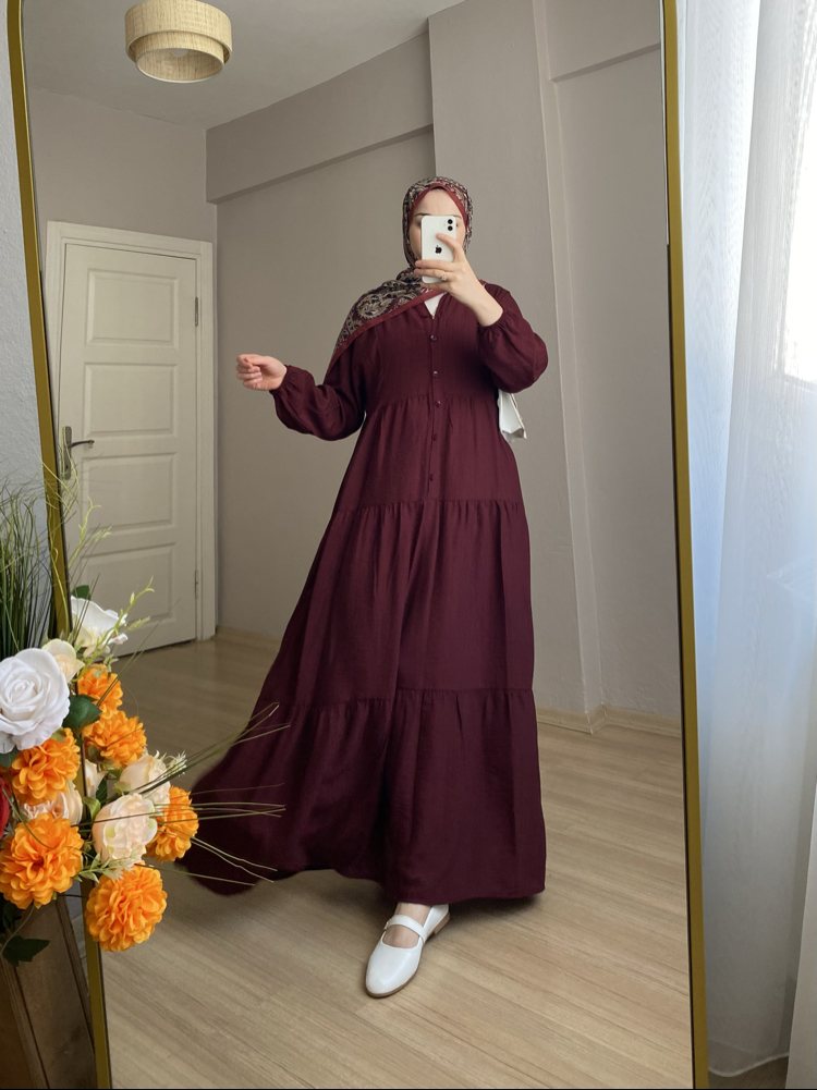 Laysa Elbise Bordo