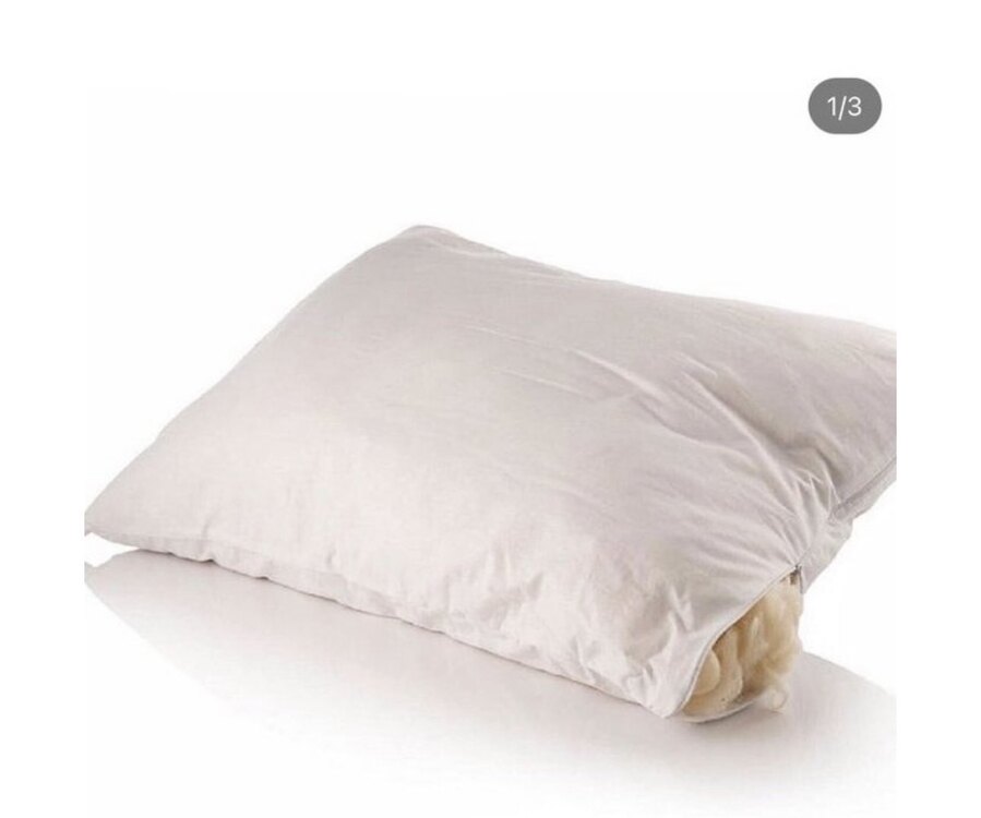 2 Adet Doğal Kuzu Yünü Yastık 50x70 1250 gram Merinos Kuzu Yünü