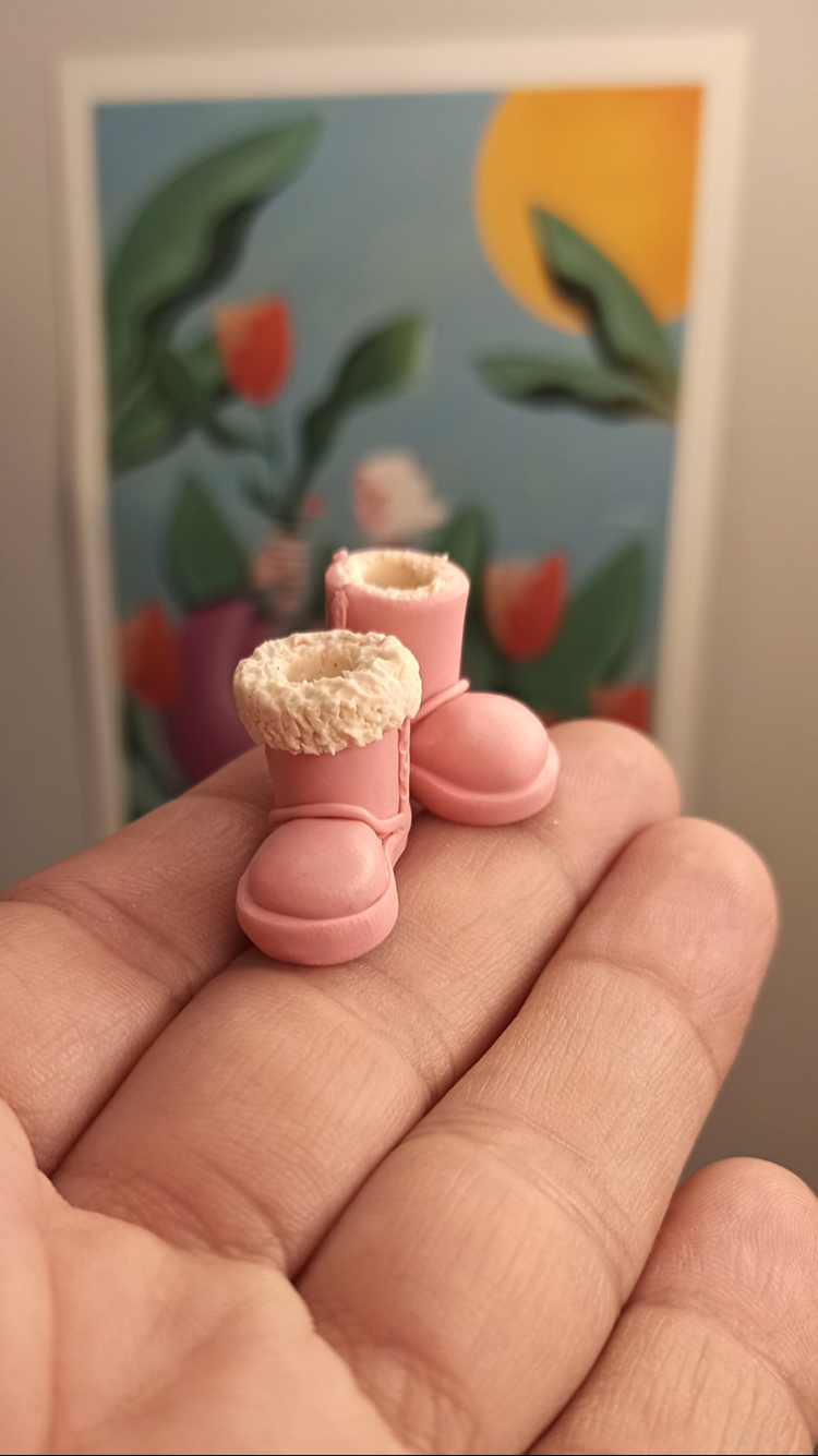 Mini Ugg Küpe - pembe