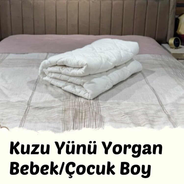 Kuzu Yünü Bebek Yorganı 95x145 cm