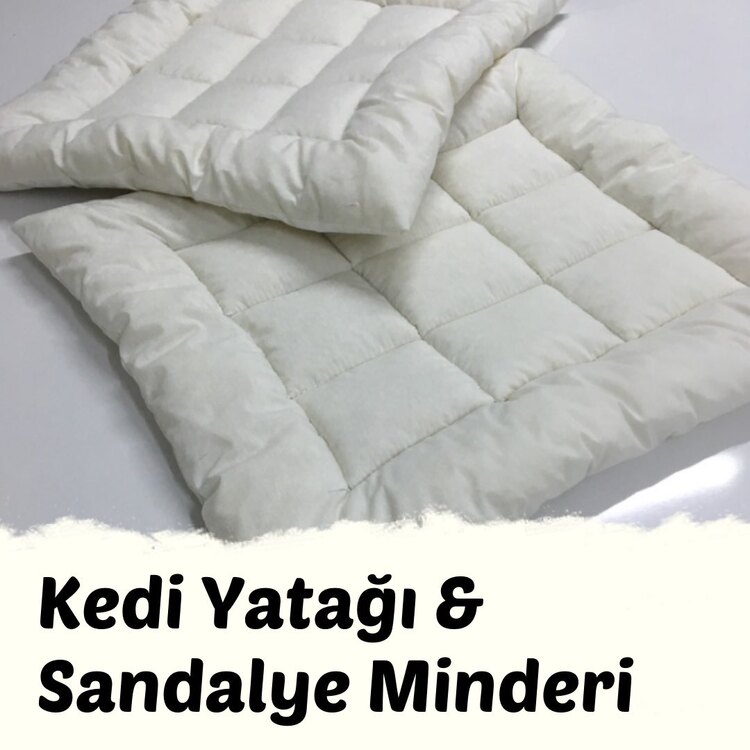 Kuzu Yünü Kedi Yatağı veya Sandalye Minderi
