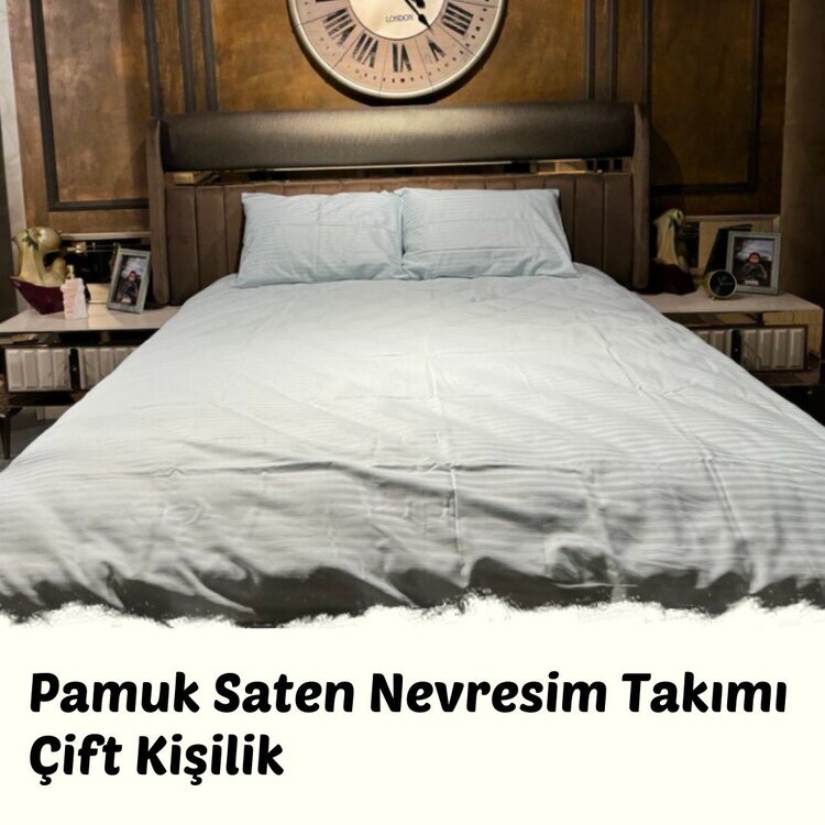 Pamuk Saten Nevresim Takımı Çift Kişilik