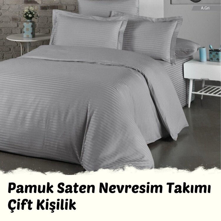 Pamuk Saten Nevresim Takımı Çift Kişilik