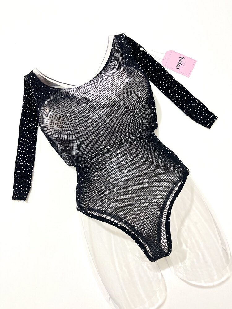 Taş Detaylı Vücut Çorabı Bodysuit